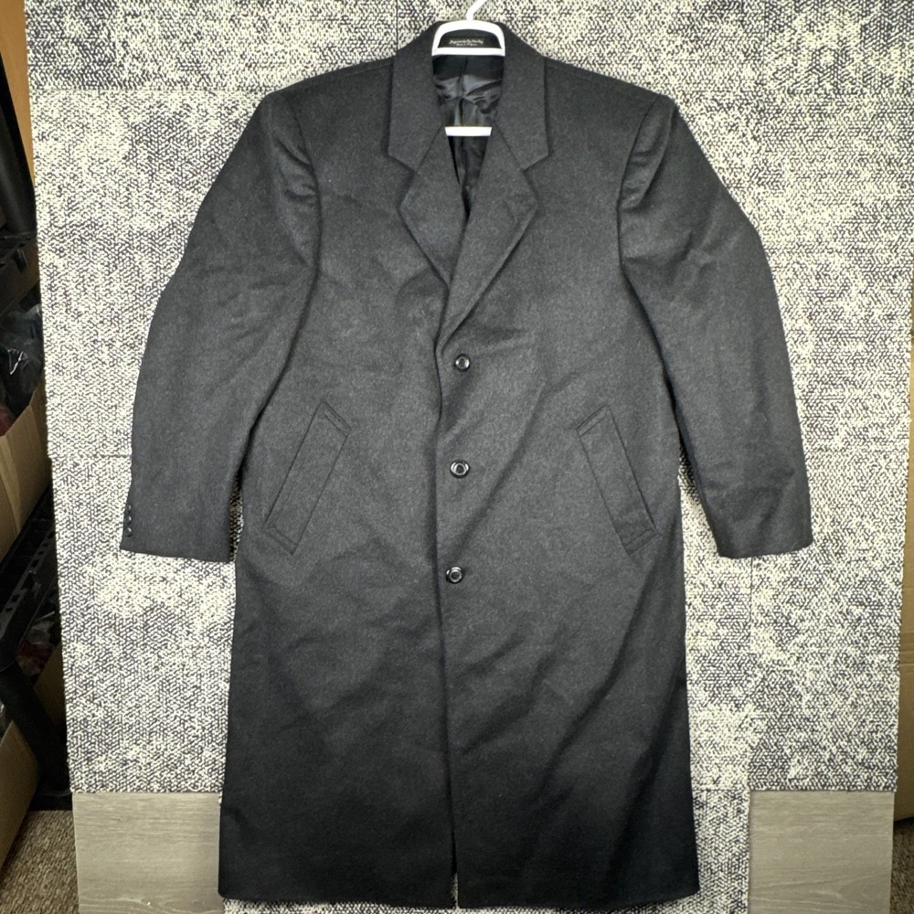 di Silver Wool Cashmere Blend Long‎ Overcoat Mens 44 R Dark Gray